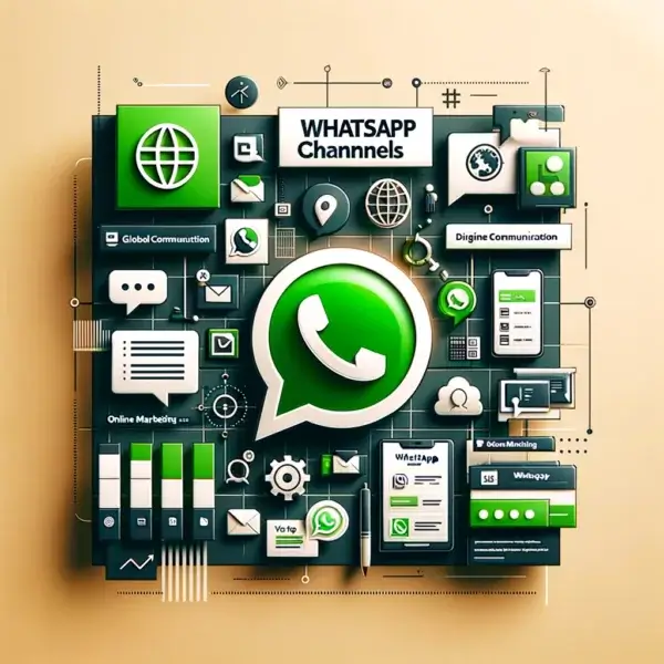 create a square format image suitable for a blog post about whatsapp channels, emphasizing modern digital communication. the design should incorporate
